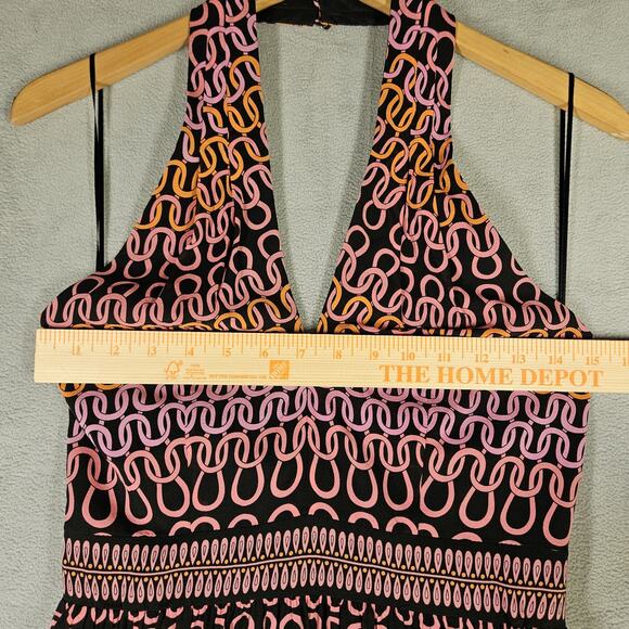 Trina Turk Halter Dress Womens Size 2 Campania Loop Y2K Retro Party Wedding - Picture 11 of 13